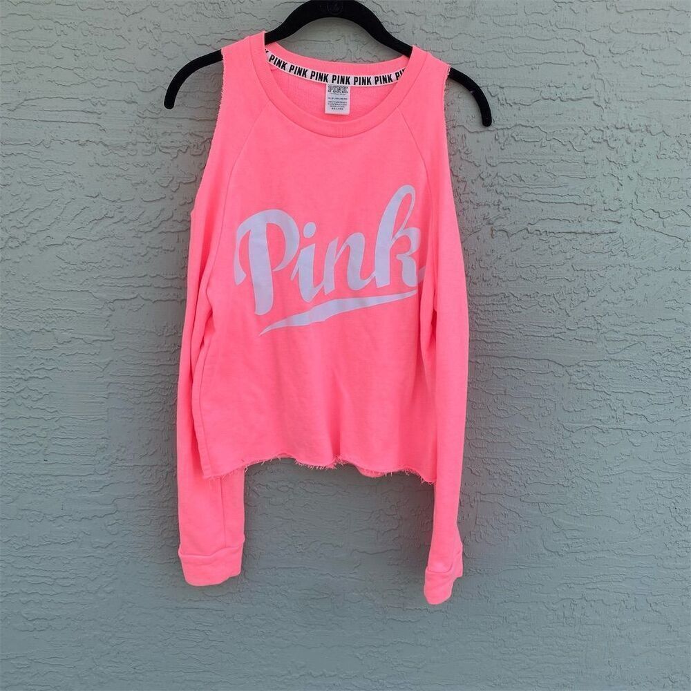 Victoria's Secret PINK Women's XS Pink Cut Out Shoulder Sweatshirt